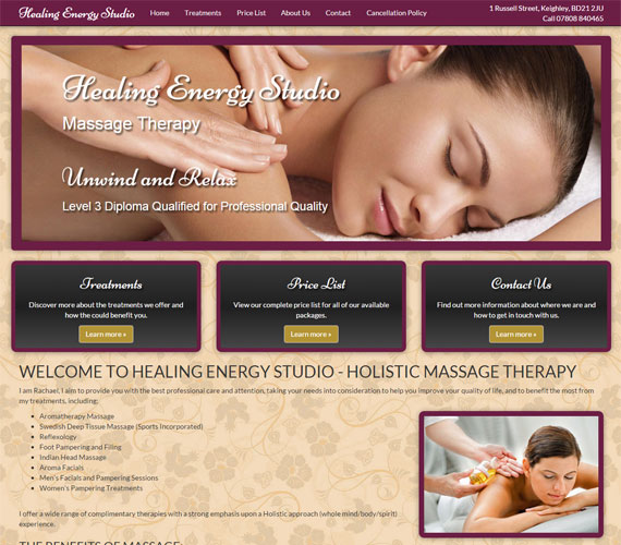 Healing Enery Studio Website Screenshot