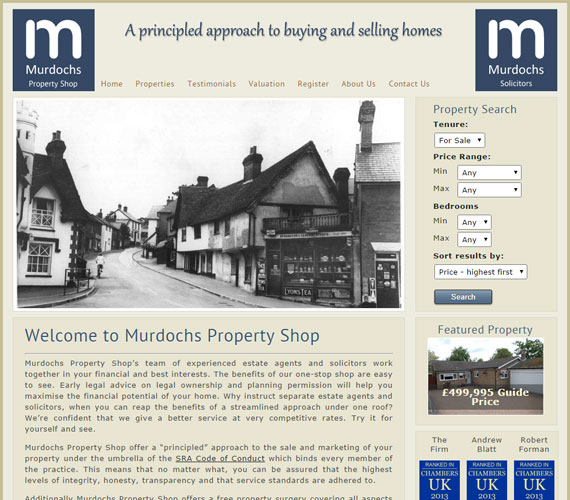 Murdochs Property Shop Website Screenshot