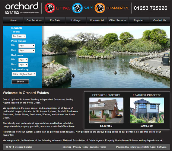Orchard Estates Website Screenshot
