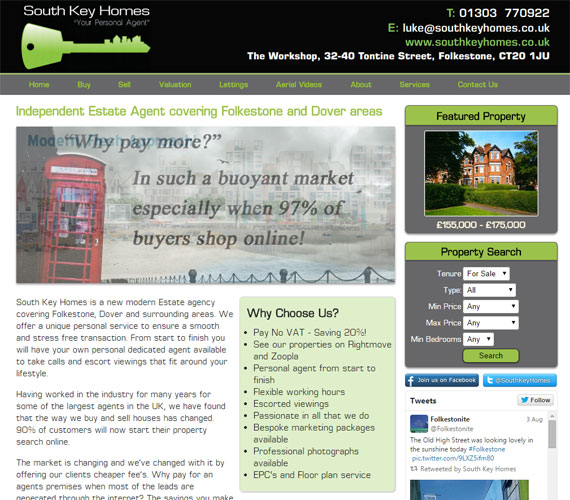 South Key Homes Website Screenshot